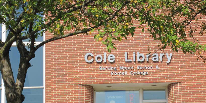Photo of the Cole Library Entrance Mount Vernon Library