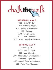Chalk the Walk 2017 Music Schedule