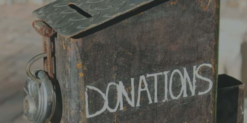 Close up of donation box