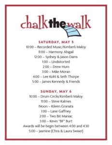 2018 Chalk the Walk Music Schedule
