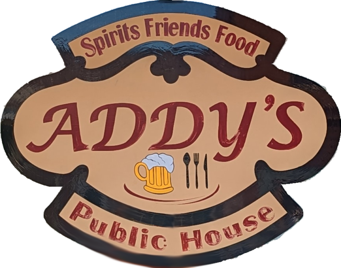 Addy's Public House logo - a crest of arms with the words "Addy's Public House"