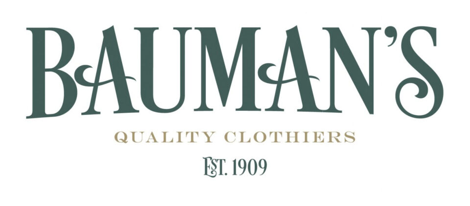 Decorative font - Bauman's Quality Clothiers - Est. 1909