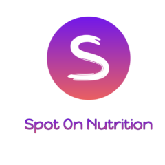 Spot On Nutrition - logo (purple and orange circle with a white capital letter S in the center)
