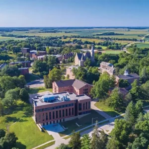 Aerial view of Cornell Campus facing West