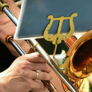 person playing trombone