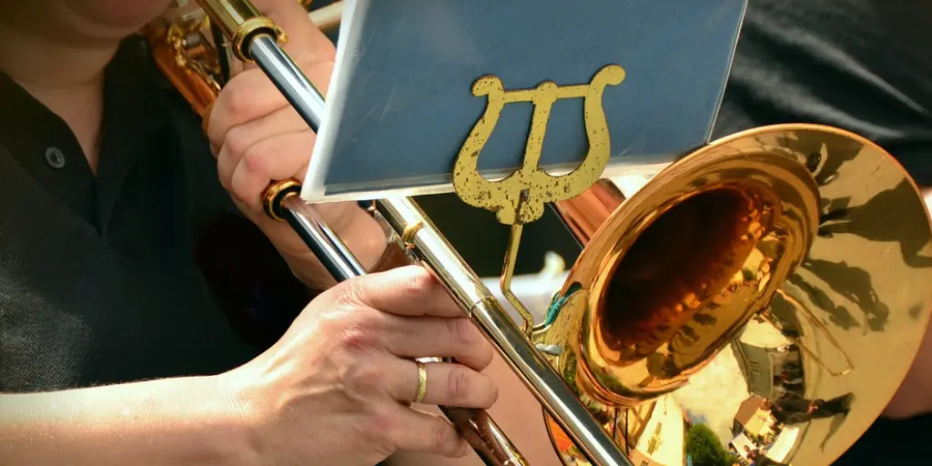 person playing trombone