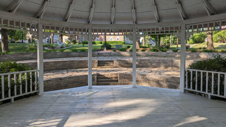 Memorial Park gazebo inside 768x432
